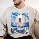 Personlig Foto Heaven Angel Wings Angel Halo T-skjorte T-skjorte Sweatshirt med tittel og navn Memorial Sympathy Gave til tap av venner Familie