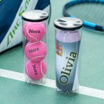 Gepersonaliseerde Tennisballen in Meerdere Kleuren met Hoge Elasticiteit en Naam Set van 3 Oefenballen voor Training Cadeau voor Tennisliefhebbers