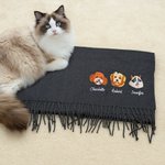 Henkilökohtainen 1-3 kirjailtu Pet Face Photos Super pehmeä lämmin huivi nimet muoti lisävaruste Birthay lahja perheen lemmikkieläinten ystäville