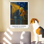 Personalized Night Cafe Oil-Painting Style Photo Poster Painting Framed Painting with Name and Text Birthday Anniversary Gift for Family Friends