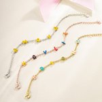 Personalizada Colorido Esmalte Letra Burbuja Pulsera Collar con Nombre Dainty Joyería Aniversario Cumpleaños Regalo para Mujeres