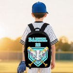 Personalized Ice Cream Dripping Baseball Backpack Lunch Bag Pencil Case Set with Name and Number Back to School Birthday Gift for Boys Girls