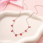 Personalizada Colorido Esmalte Letra Burbuja Pulsera Collar con Nombre Dainty Joyería Aniversario Cumpleaños Regalo para Mujeres