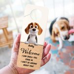 Personalized 3D Cartoon Cat Dog Pet Door Hanger with Name and Text Door Knob Sign Birthday Office Gift for Pet Lovers Owners