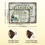 Personalised Retro Garden Cartoon Character Metal Sign with Name Garden Decor Housewarming Birthday Gift for Grandma Mom Gardening Lover