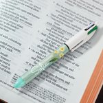 Penna a sfera personalizzata glitterata 4 in 1 con nome e fiore di nascita regalo ideale per occassioni speciali per insegnanti e infermieri