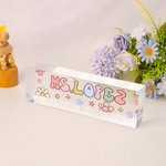 Personalized Cute Rainbow Flower Stationery Elements Acrylic Name Sign Desk Decoration Appreciation Back to School Gift for Teacher