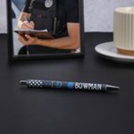 Stylo à bille rechargeable avec nom Insigne de police pailleté personnalisé Casque de pompier Étoile Cadeau de retraite pour les premiers intervenants