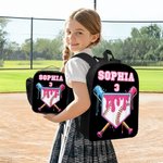 Personalized Ice Cream Dripping Baseball Backpack Lunch Bag Pencil Case Set with Name and Number Back to School Birthday Gift for Boys Girls