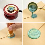 Personalised Vintage Pattern Wax Seal Stamp Set with Handle Wax Beads Wax Warmer Spoon and Box Party Wedding Gift for Bride Groom Craft Lover