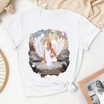 Personlig Foto Heaven Angel Wings Angel Halo T-skjorte T-skjorte Sweatshirt med tittel og navn Memorial Sympathy Gave til tap av venner Familie