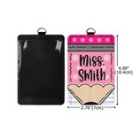 Personalized Polka Dots Pencil Design PU Leather ID Badge Holder with Text Back to School Teacher's Day Appreciation Gift for Teacher