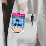 Personalized Polka Dots Pencil Design PU Leather ID Badge Holder with Text Back to School Teacher's Day Appreciation Gift for Teacher