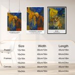 Personalized Night Cafe Oil-Painting Style Photo Poster Painting Framed Painting with Name and Text Birthday Anniversary Gift for Family Friends