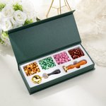 Personalised Vintage Pattern Wax Seal Stamp Set with Handle Wax Beads Wax Warmer Spoon and Box Party Wedding Gift for Bride Groom Craft Lover