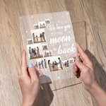 Personalised We Love You To The Moon And Back Acrylic Plaque Ornament with 12 Photos Home Decor Heartwarming Meaningful Gift for Family