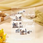 Personalised We Love You To The Moon And Back Acrylic Plaque Ornament with 12 Photos Home Decor Heartwarming Meaningful Gift for Family