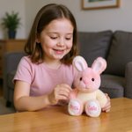 Personalized Gradient Pink Blue Stuffed Bunny Plush Toy with Name and Year Easter Basket Filler Birthday Gift for Kids