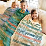 Personalized Bible Emergency Numbers Soft Throw Blanket with Name Home Decor Birthday Baptism Gift for Christian