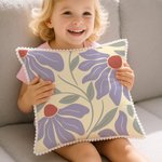 Personalised Danish Flower Soft Throw Pillow with Embroidered Name and Dotted Backing Home Decor Holiday Birthday Gift for Women Girls