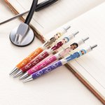 Cartone animato personalizzato Stetoscopio infermiera Multicolore retrattile Glitter penna a sfera con nome Apprezzamento Compleanno Regalo di fine anno per il personale medico