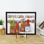 Personalized Tool Belt Design Basswood Table Decoration with Name and Title Birthday Gift for Grandpa Father