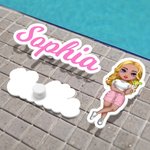 Personalisierte Cartoon Charakter Name Text Acryl Tasche Charme Zubehör für Bogg Beach Party Urlaub Geburtstag Geschenk für Frauen