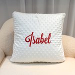 Personalised Danish Flower Soft Throw Pillow with Embroidered Name and Dotted Backing Home Decor Holiday Birthday Gift for Women Girls