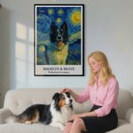 Personalized Starry Sky Oil Painting Effect Photo Canvas Painting with Name and Text Home Decor Birthday Gift for Family Friend Pet Lover