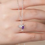 Personalized Family Hummingbird 1-8 Birthstones Necklace Dainty Jewelry Birthday Anniversary Mother's Day Gift for Women