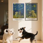 Personalized Starry Sky Oil Painting Effect Photo Canvas Painting with Name and Text Home Decor Birthday Gift for Family Friend Pet Lover