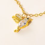 Personalized Family Hummingbird 1-8 Birthstones Necklace Dainty Jewelry Birthday Anniversary Mother's Day Gift for Women