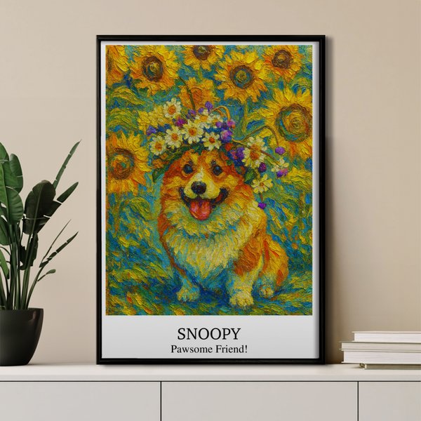 Personalized Turn Photo into Sunflower Oil Paintings Effect Poster Oil Canvas Painting Keepsake Anniversary Birthday Gift for Family Friend