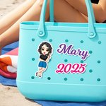 Personalisierte Cartoon Charakter Name Text Acryl Tasche Charme Zubehör für Bogg Beach Party Urlaub Geburtstag Geschenk für Frauen