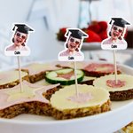 Personalised Graduation Cap Photo Waterproof Confetti Stickers with Text Graduation Party Decoration Favors for Graduates