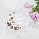 Personalised We Love You To The Moon And Back Acrylic Plaque Ornament with 12 Photos Home Decor Heartwarming Meaningful Gift for Family