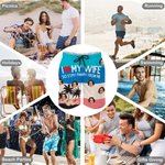 Personalisierte Ich liebe meine Frau so bleiben weg von mir Gesicht Foto Badehose mit Mesh Brief und Kordelzug Reise wesentliche Geburtstagsgeschenk für Männer