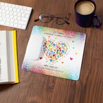 Personalised Colourful Heart Flower Anti-Slip Mouse Pad with Text and Name Office Supplies Back to School Appreciation Gift for Teachers