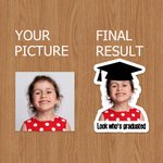 Personalised Graduation Cap Photo Waterproof Confetti Stickers with Text Graduation Party Decoration Favors for Graduates