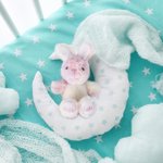 Personalized Gradient Pink Blue Stuffed Bunny Plush Toy with Name and Year Easter Basket Filler Birthday Gift for Kids