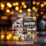 Personalised We Love You To The Moon And Back Acrylic Plaque Ornament with 12 Photos Home Decor Heartwarming Meaningful Gift for Family