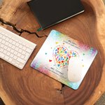 Personalised Colourful Heart Flower Anti-Slip Mouse Pad with Text and Name Office Supplies Back to School Appreciation Gift for Teachers