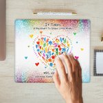 Personalised Colourful Heart Flower Anti-Slip Mouse Pad with Text and Name Office Supplies Back to School Appreciation Gift for Teachers