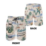 Personalized Retired Not My Problem Anymore Cartoon Character Quick Dry Beach Shorts with Name Funny Retirement Gift for Men Dad Husband