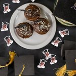 Personalised Graduation Cap Photo Waterproof Confetti Stickers with Text Graduation Party Decoration Favors for Graduates