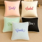 Personalised Danish Flower Soft Throw Pillow with Embroidered Name and Dotted Backing Home Decor Holiday Birthday Gift for Women Girls