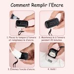 Tampon Auto-Encreur Personnalisé avec Nom et Numéro Accessoire Usage Quotidien Cadeau d'Anniversaire pour Enfants Mère Grand-mère