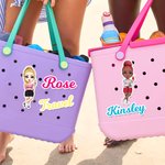 Personalisierte Cartoon Charakter Name Text Acryl Tasche Charme Zubehör für Bogg Beach Party Urlaub Geburtstag Geschenk für Frauen