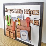 Personalized Tool Belt Design Basswood Table Decoration with Name and Title Birthday Gift for Grandpa Father