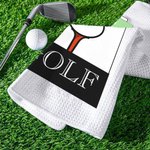 Personalized Classic Quick Dry Waffle Sports Golf Towel with Name and Carabiner Clip Golf Accessory Birthday Gift for Golf Player